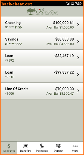 Olive View FCU screenshot