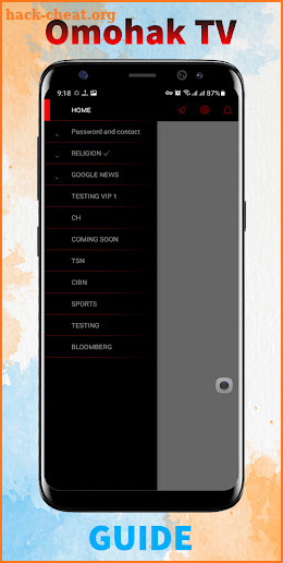 Omohak tv sports app guide screenshot