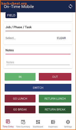 On-Time Web Mobile screenshot