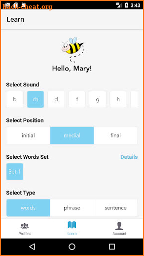 One-Minute Articulation App screenshot