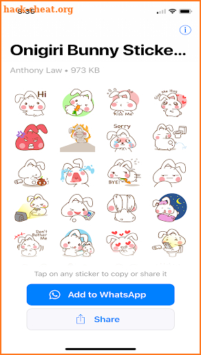 Onigiri Bunny Sticker screenshot