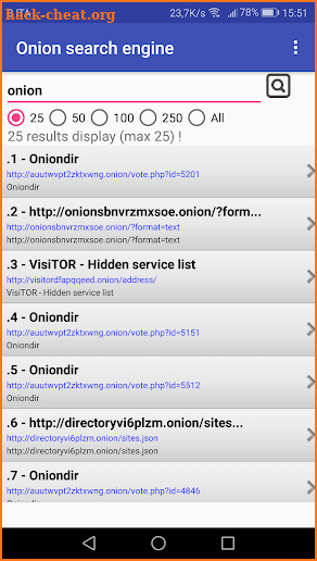 Onion Search Engine screenshot