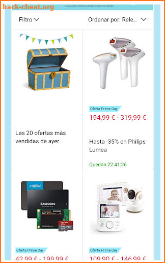 Online offers screenshot