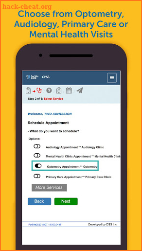 Online Patient Self Scheduling screenshot