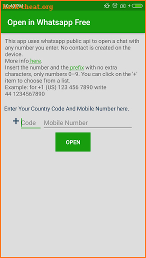 Open In Whatsapp Free screenshot
