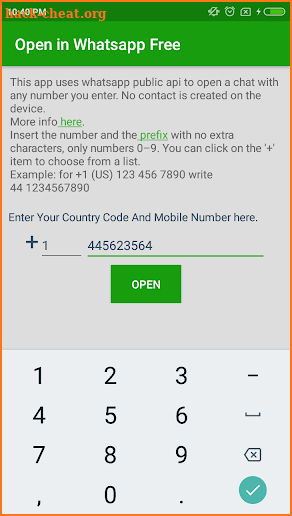 Open In Whatsapp Free screenshot