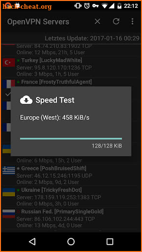 OpenVPN Servers screenshot
