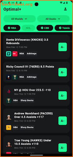Optimal: +EV Picks & Analysis screenshot
