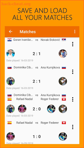 Orange Cup Tennis Score Keeper screenshot