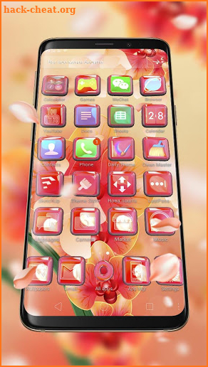 Orange Orchid Flying Petals Theme screenshot