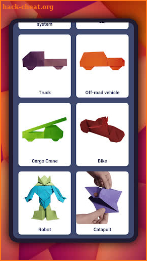 Origami cars and tanks screenshot