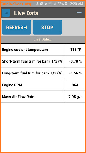 OS OBDII Interface Full screenshot