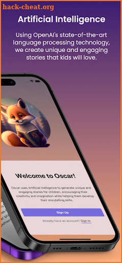 Oscar bedtime story generator screenshot