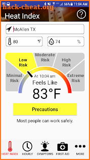 OSHA NIOSH Heat Safety Tool screenshot