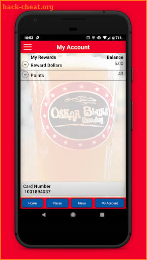 Oskar Blues Food Joint Points screenshot