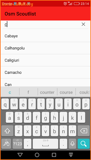 OSM Scoutlist screenshot