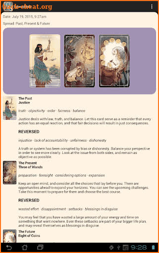 Ostara Tarot screenshot