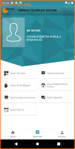 ÖSYM Görevli İşlemleri Sistemi screenshot