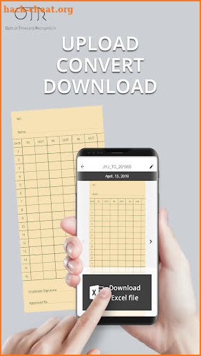 OTR - Upload timecard, convert to Excel screenshot