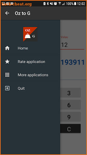 Ounces to Grams / oz to g Converter screenshot