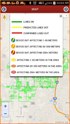 Outage Entry screenshot