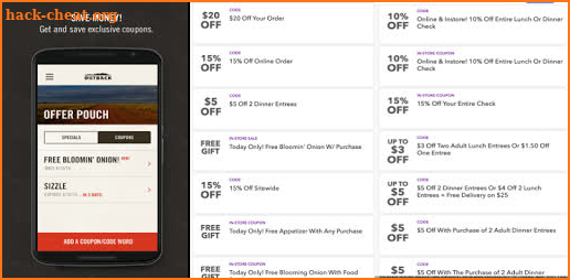 Outback Steakhouse - Deals - Restaurants and games screenshot