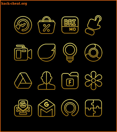 Outline Gold - Icon Pack screenshot