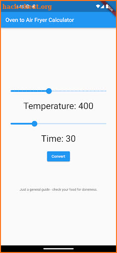 Oven to Air Fryer Calculator screenshot