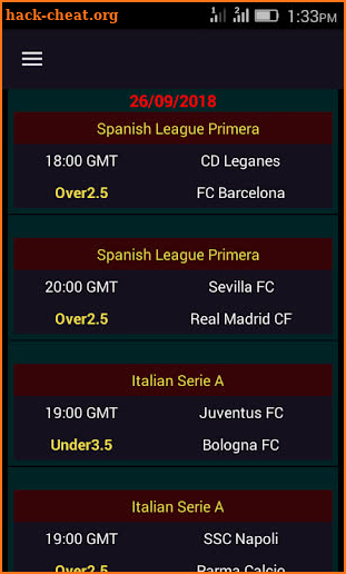 Over/Under 2.5 - Fixed Matches screenshot