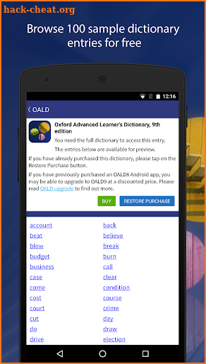 Oxford Advanced Learner's Dict screenshot