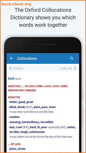 Oxford Collocations Dictionary screenshot