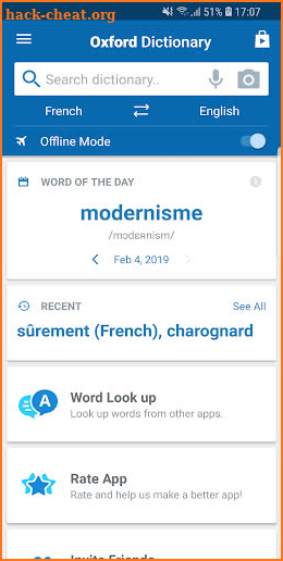 Oxford French Dictionary screenshot