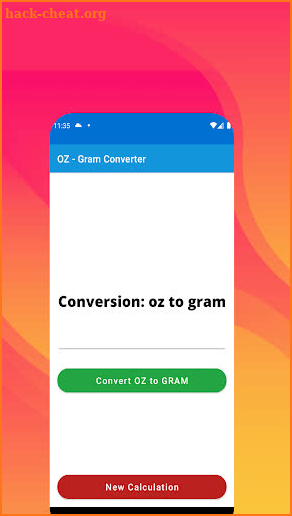 OZ to GRAM Converter screenshot