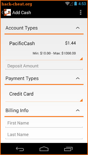 PacificCard screenshot