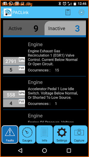 PACLink HD Truck Diagnostic screenshot