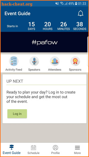 PAFOW Events screenshot