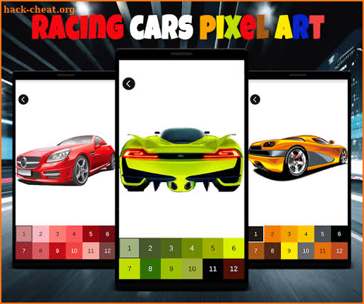 Paint Cars Color by Number: Racing Car Pixel Art screenshot