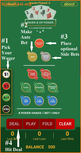 Pairs & Up Poker screenshot