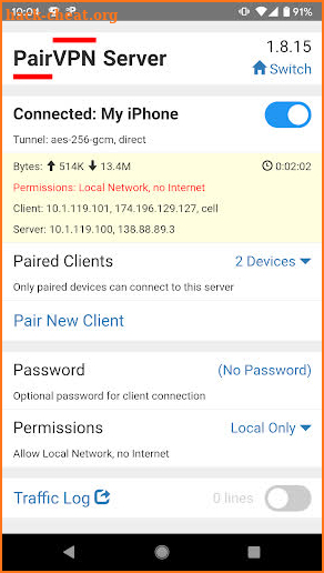 PairVPN screenshot