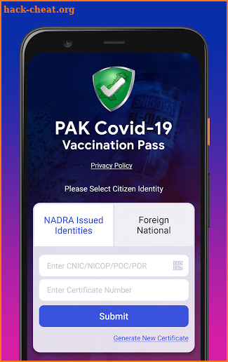 PAK Covid-19 Vaccination Pass screenshot