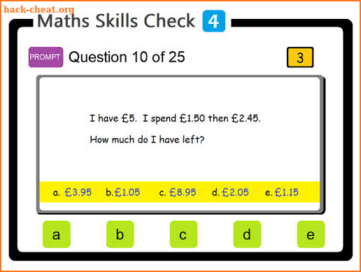 PAM Maths Skills Check 4 screenshot