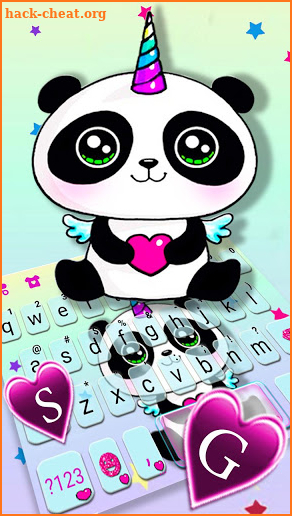 Panda Unicorn Smile Keyboard Theme screenshot