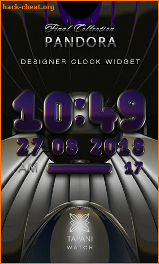 PANDORA Digital Clock Widget black purple / violet screenshot