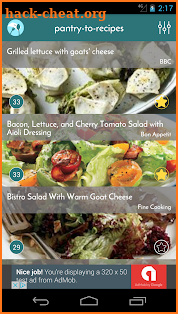 Pantry to Recipes screenshot