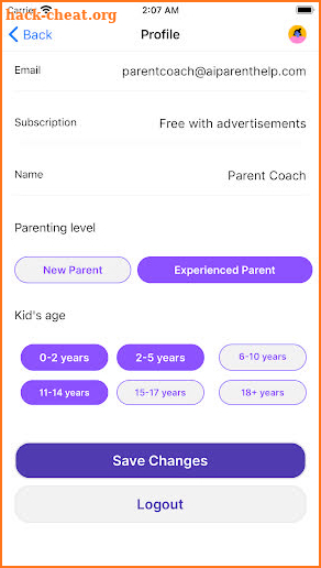 Parent-Help screenshot