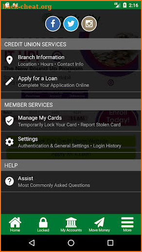 Park City Credit Union screenshot