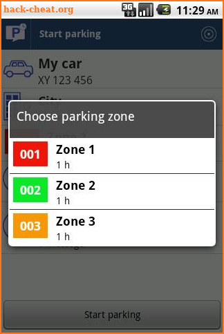 Parking SMS Scheduler screenshot