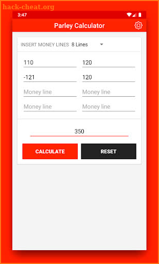 Parlay and Betting Calculator screenshot