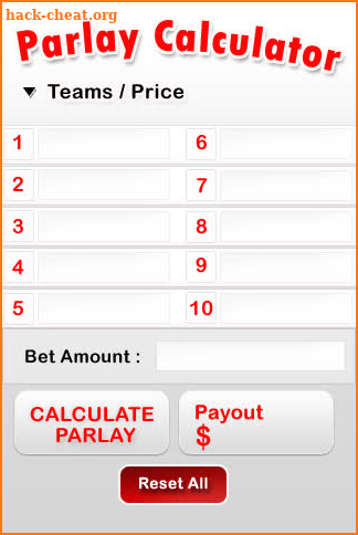 Parlay Calculator screenshot