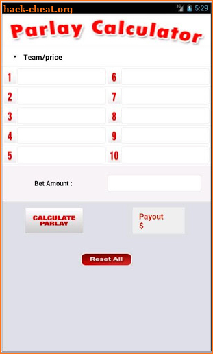 Parlay Calculator screenshot
